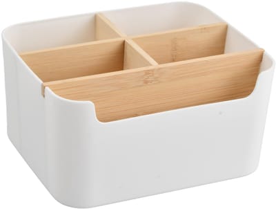 Dailygoody - Desk Organiser - Multifunctionele Opbergdoos - Wasbaar - Wit - 5 Compartimenten - Perfect voor Organisatie - Desk Supplies