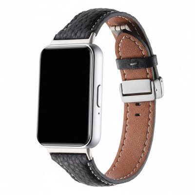 Leren bandje - geschikt voor Huawei Watch Fit 5 (PRO), Watch Fit 4 (Pro), Watch Fit 3 - leer met magneetsluiting - zwart