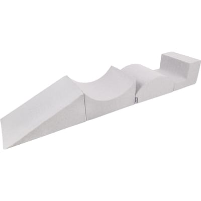 KiddyMoon Speeltuin voor Baby met foam Wig Helling Halfas Stap - Foam blokken speelgoed kinderen XXL - Schuimspeelset - Montessori speelgoed - Zachte baby speelgoed - Schuimrubber speeltoestel - Kinderen speelgoed - Speeltoestellen - Lichtgrijs