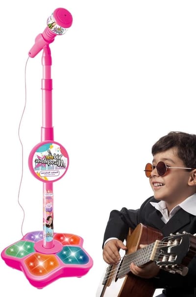 Kinder Microfoon - Zangmicrofoon Standaard - Podium Optredens - MP3 Connectiviteit - 100 cm - Roze