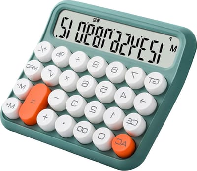 Mechanische Rekenmachine - Grote Knoppen - School Kantoor - Kantelbaar LCD - 12 Cijfers - Zwart