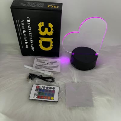 Multi-color LED schrijfblok nachtlampje RGB - uitwisbaar - inclusief afstandsbediening en stift - hartvorm