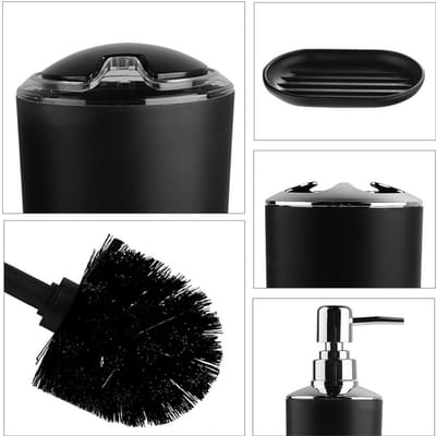 Dailygoods- Badkameraccessoireset 6-delig - Zeepdispenser - Tandenborstelhouder - Toiletborstelhouder - Vuilnisbak - Hoogwaardig kunststof - Badkamer Set