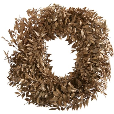 Gedroogde ruscus krans "Gold Wash"