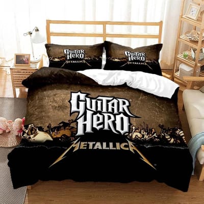 Metal Music Band M-Metallica Beddengoedset Eenpersoons Tweepersoons Tweepersoons Queen Kingsize Bedset Volwassene Kind Slaapkamer Dekbedovertrekset Thuistextiel US Twin 173x218cm