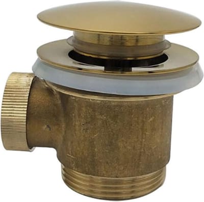 Wiesbaden Caral clickwaste afvoerplug vrijstaand bad 1 1/2" geborsteld messing
