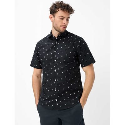 Brax Heren Overhemd  Style HARDY navy, donkerblauw, maat M