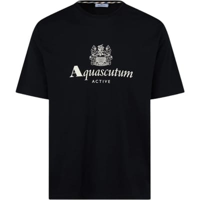Aquascutum Active T-shirt Met Groot Logo, Zwart