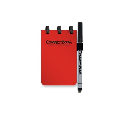 Correctbook A7 Uitwisbaar Notitieboek – Herbruikbaar schrift – Horizon Red – Blanco – Inclusief pen & wisdoekje – Pocketformaat