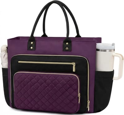 Grote waterdichte laptoptas van nylon voor werk, school en documenten, geschikt voor 15.6 inch laptops, ideaal voor professionals en ouders
