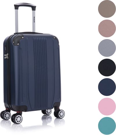 TRALEX - Levante - Handbagage - 39L - 56x37x23cm - ABS - Harde schaal - Cijferslot - Lichtgewicht - Flexibel - Duurzaam - Stille (rubberen) wielen - Dubbele Spinner-wielen - Marineblauw