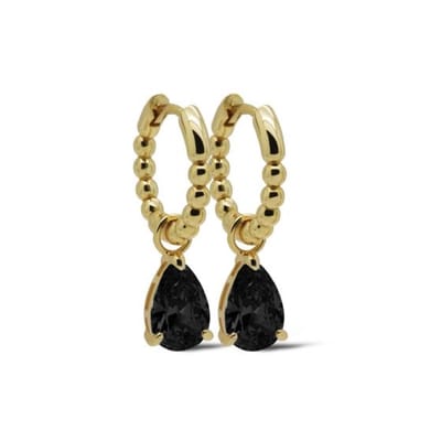 Karma Oorhangers Drop Black Goud