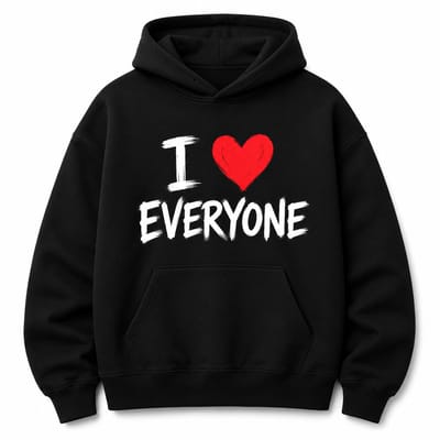 Hoodie heren – streetwear hoodie – I  EVERYONE print – katoen – unisex casual trui - XS