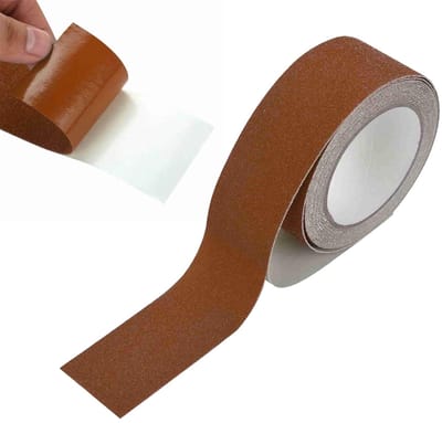 Allecto - Antislip Tape - Veiligheid - PVC - Bruin - Antislip - Ideaal voor trappen en vloeren - 5cm breed, 5m lang