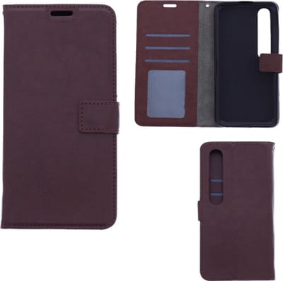 LuxeBass Hoesje geschikt voor Xiaomi Mi 10 - Boekhoesje met kaartvakken - Bruin gsm hoesje - telefoonhoes - telefoonhoesjes