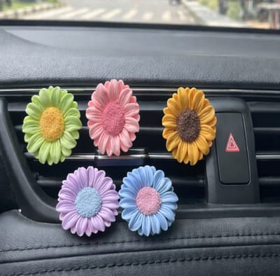 TLVX 5 stuks Leuke Autoparfum Bloemen / Luchtverfrisser voor auto / Frisse Geur / Bloemig / Citroen / Oceaan / Geurstokjes / Uniek Design / Fris Interieur / Lekker Auto Luchtje / Car diffuser / Air Freshener / Car parfum / Auto diffuser / Auto Parfum