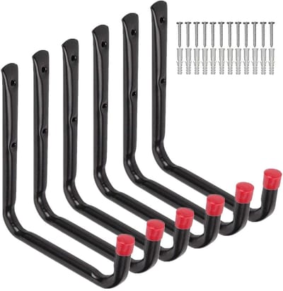 Allecto - Heavy Duty Garage Storage Haak - Universele Wandmontage U-Rack Organizer - Ruimtebesparende Hangers voor Fietsen, Gereedschap en Tuin - G...