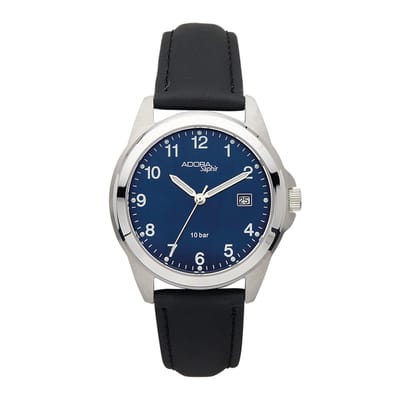 Adora Saphir AS4275 – Herenhorloge – Saffierglas – 10 Bar (Zwemmen) – Edelstaal – Ø 38mm – Blauw