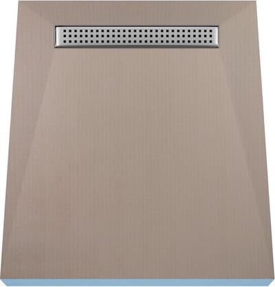 Betegelbare doucheplaat 90 x 150 cm met goot Wiper Showerlay Sirocco afvoer horizontale goot hoofdzijde betegelbaar douchebord douchebak gelijkvloers