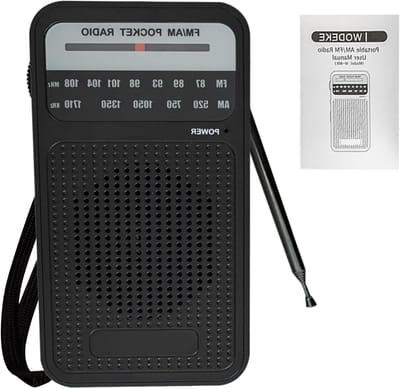 Draagbare Transistorradio - Zakradio Batterij - Muziek Luisteren - Krachtige Ontvanger - 14 x 8 x 4 cm - Zwart