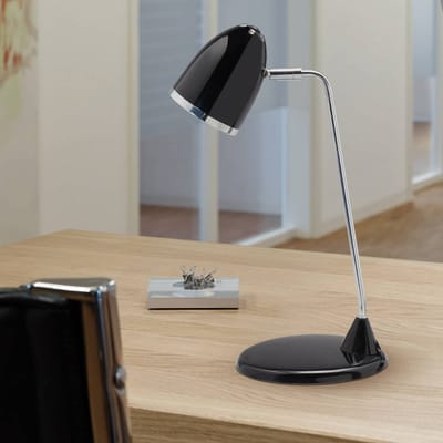 MAULstarlet Bureaulamp - Metaal - Zwart - E27 Fitting - Kantelbare Lampkop - Tafellamp - Stevige Voet