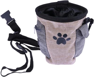 Honden Snacktas - Hondentrainingstas Snoepzakje - Hondentraining - Trekkoord Ontwerp - 17 cm - Koffie