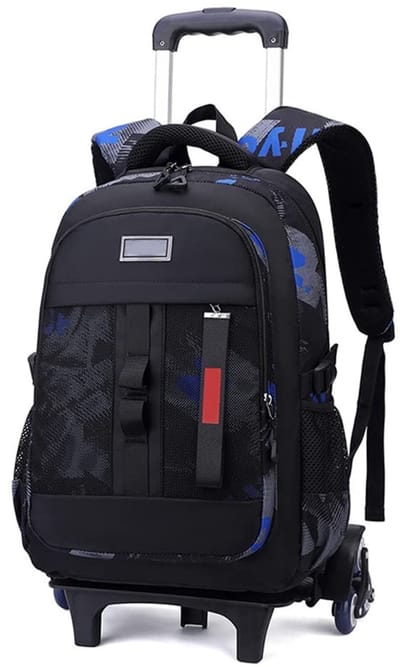 Dailygoods- Schooltas met Wieltjes - Trolley Rugzak - Rolrugzak - Afneembaar - Meisjes/Jongens - 46x32x24 cm - Geschikt voor school en reizen