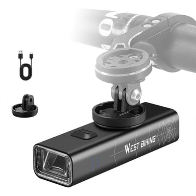 Feu de vélo en alliage d'aluminium haute luminosité, éclairage de vélo rechargeable USB à haute luminosité, éclairage de route étanche Type B-800lm