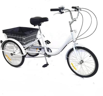 Driewieler Volwassenen - Driewiel - Winkelen en Reizen - 8 Versnellingen - 20 inch - Wit