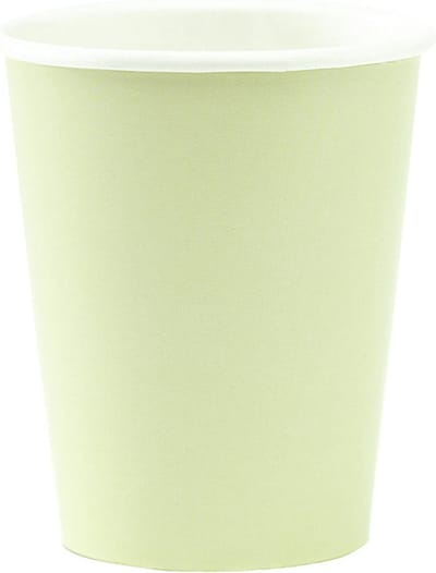Givi Italia Feestbekers met hoesjes - 8x - mintgroen - papier - 250ml - kinderfeestje - biologisch afbreekbaar