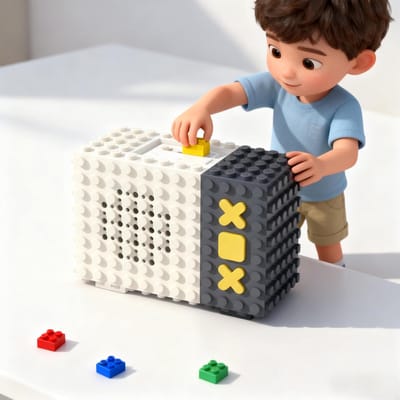 Draagbare Bluetooth Speaker met Stereogeluid en Bouwsteen Design - Draadloos & Lange Speeltijd