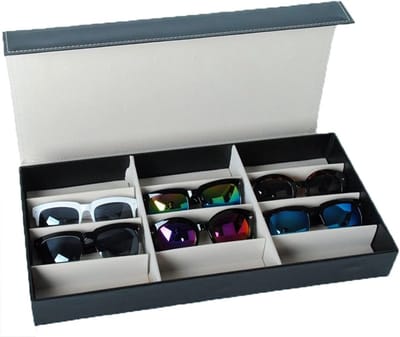 Brillenstandaard - Opbergdoos - Winkelweergave - 12 vakken - 48x24x6cm - Beige