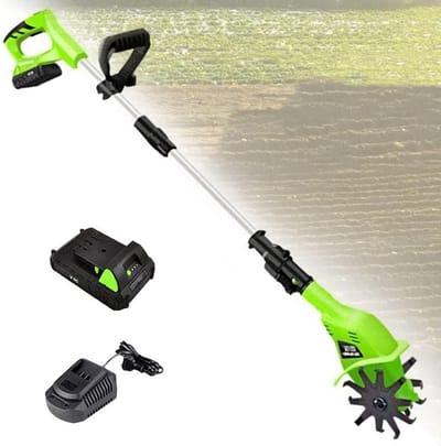 Elektrische Tuinfrees - Snoerloze Cultivator - Bodem Losmaken - Verstelbare Handgreep - 25 cm Diep - Zwart