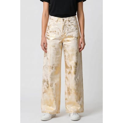 Lois Marlene Golden Foil Maat: W25 | Wijde Broeken Outlet | Dames | Goud