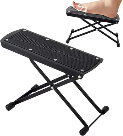Voetsteun Kruk - Pedicure Standaard - Comfortabele Voetverzorging - Verstelbare Hoogte - 25 cm Hoog - Metaal