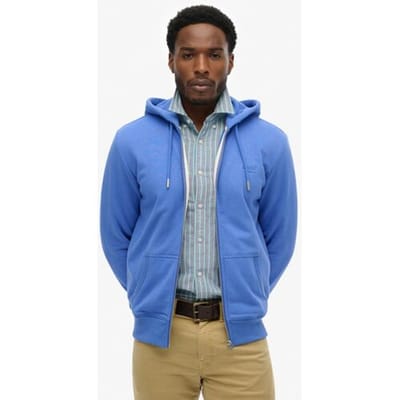 Superdry - Essential Logo Zip Hoodie Half Brushed - Heren - Hoodies