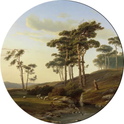 Muurcirkel Parasoldennen No2 - buiten en binnen - oude meesters - tuinposter - Ø 50 cm