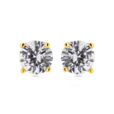 Luxenter Oorbellen Sterling Zilver 925 met Gerhodineerd Briljant Zirkonia - Basis