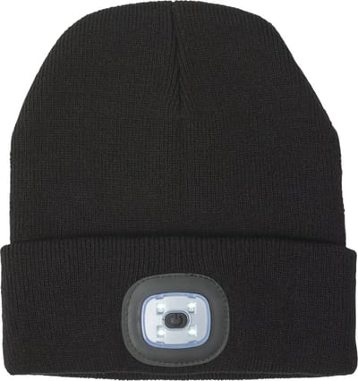 Benson Wintermuts met LED lamp - beanie - zwart - voor volwassenen