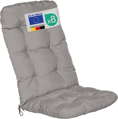 Tuinkussen Set - Zitkussen Rugkussen - Comfortabel Zitten - UV Bestendigheid 5 - 120x50x8cm - Lichtgrijs