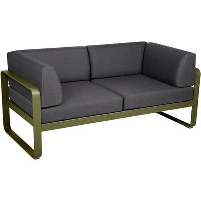 Fermob BELLEVIE club sofa 2 zits - D3 Pesto - A3 grafietgrijs