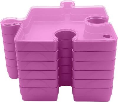 Purepeak Puzzelsorteerbakjes - 6 Stuks - Puzzelbakjes - Puzzelsorteerder - Sorteerbakjes met Deksel - Roze