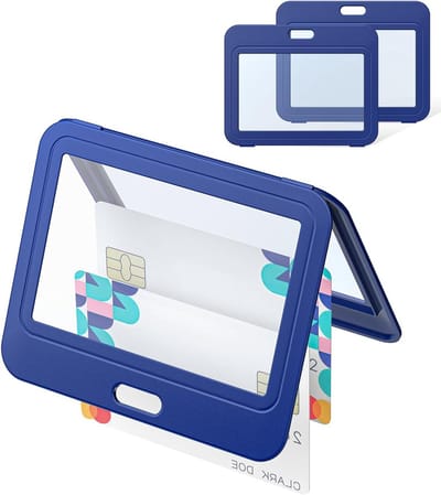 ID Kaarthouder - Creditcardhouder - Kantoor School - Dubbelzijdig Transparant - 8.9 x 5.6 cm - Blauw