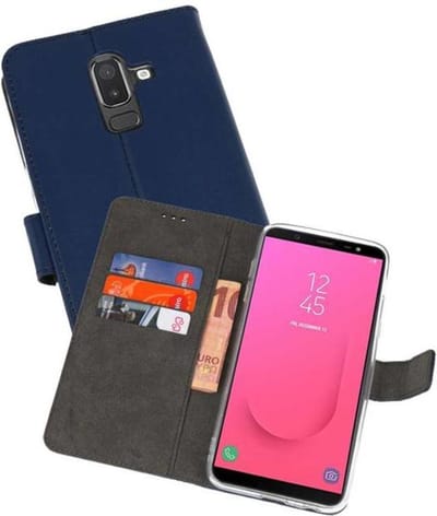 Booktype Telefoonhoesjes - Bookcase Hoesje - Wallet Case - Geschikt voor Samsung Galaxy J8 - Navy