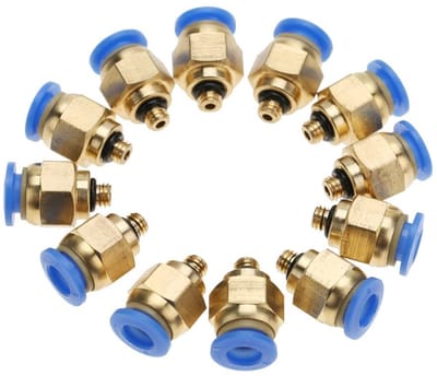 Dailygoods- Snelkoppelingen 20 stuks - 6 mm - Pneumatische Connectoren - Luchtconnector met Buitendraad - Robuust en Duurzaam - Eenvoudige Montage