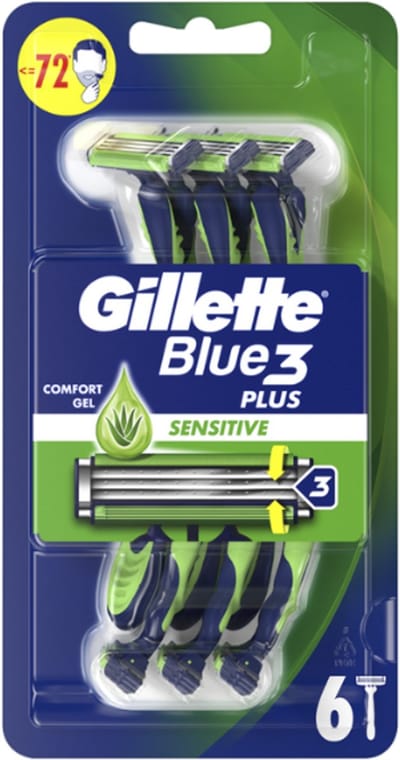 Gillette Blue3 Sensitive - 6 stuks - Wegwerpmesjes