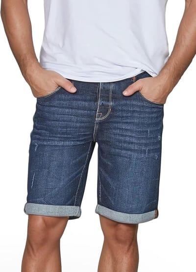 Korte Broek voor Heren - Denim Bermuda in Grijs, Lichtblauw en Blauw, Maten W30 tot W42