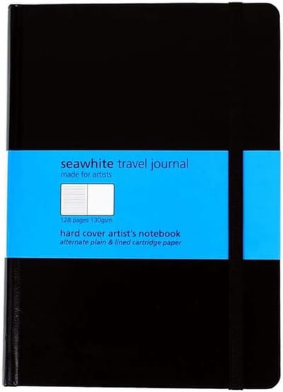 Reisdagboek Gevoerd - Notitieboek Agenda - Ideeën Vastleggen - Gelijnd Blanco Papier - A5 Formaat - Zwart