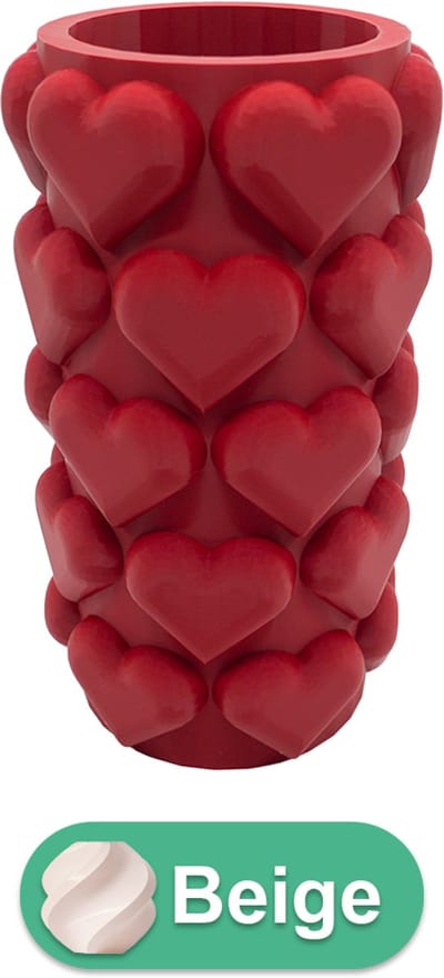 Luvé moderne vaas – Decoratieve vaas - Beige - 3d geprinte vaas – geschikt voor droogbloemen - 20CM