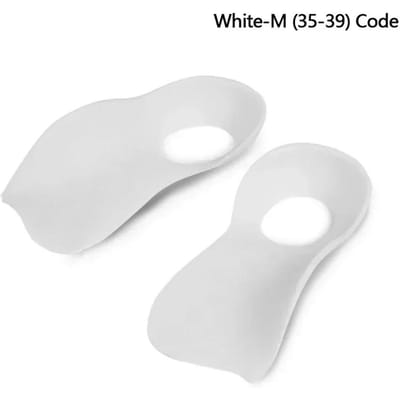 1 Paire de Semelles Orthopédiques Idéales Pour Pieds Plats Jambes en O Plus Fasciite Plantaire - Inserts de Chaussures Ergonomiques Unisexes avec Support de Voûte Plantaire white